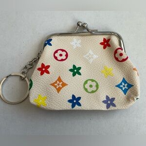 Patterned Fashion Kiss Lock Coin Purse/Key Ring